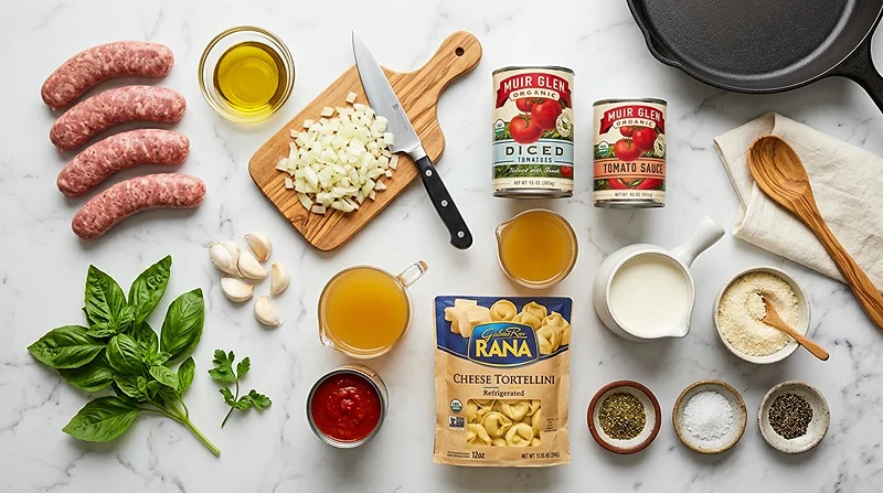 Creamy Tomato Tortellini Skillet 2 one-pan tortellini
