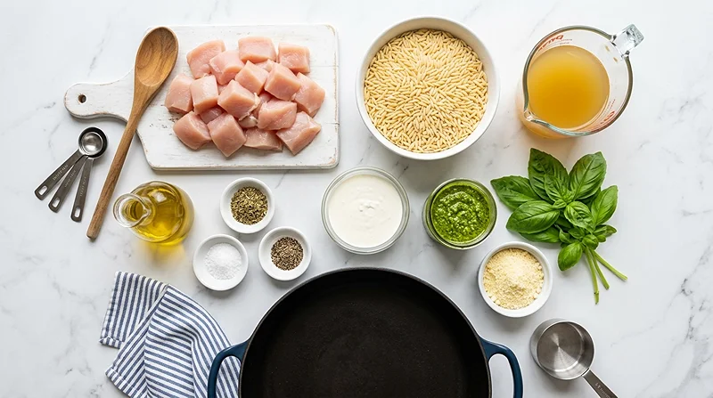Pesto Chicken Orzo 2 pesto orzo chicken
