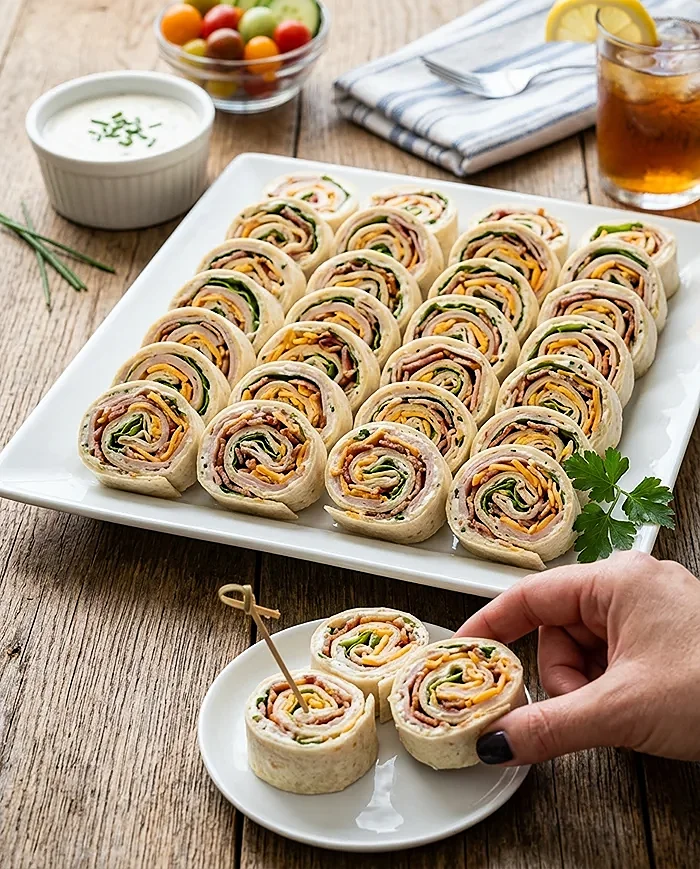 Turkey Bacon Ranch Pinwheels 4 pinwheel sandwich snack