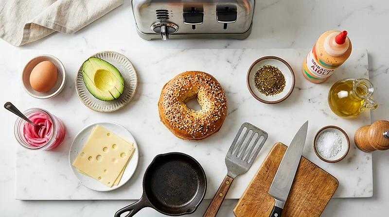 Protein Bagel Breakfast Sandwich 2 protein bagel sandwich