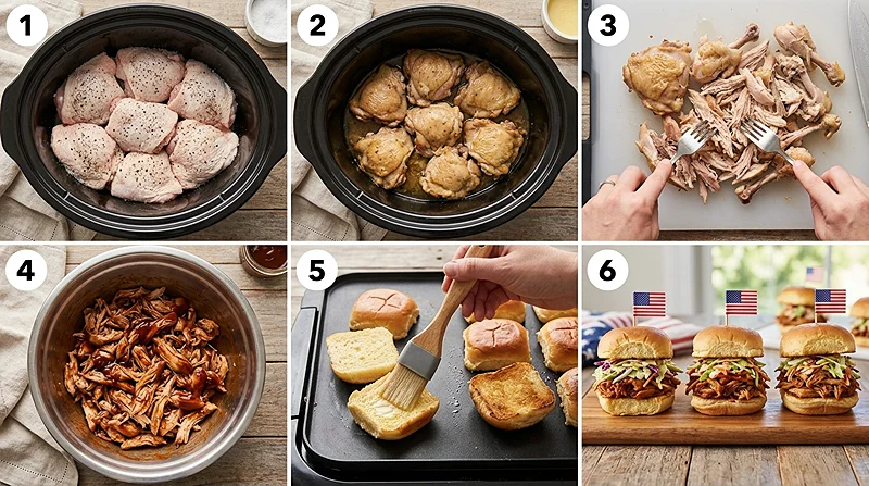 pulled chicken sliders