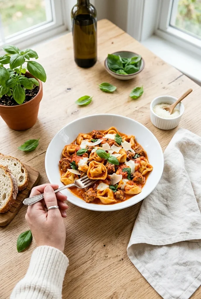 Creamy Tomato Tortellini Skillet 4 quick dinner recipe