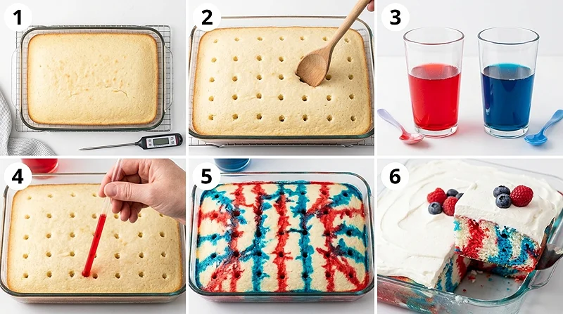 red white and blue poke cake
