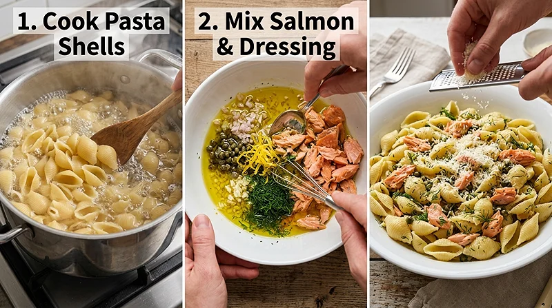 Lemon Dill Salmon Pasta Salad 3 salmon salad recipe