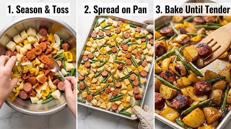 Cajun Sausage Corn Sheet Pan Bake 3 sausage dinner recipes