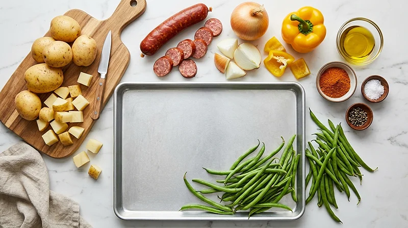 Cajun Sausage Corn Sheet Pan Bake 2 sheet pan dinners