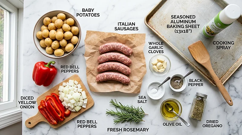 sheet pan sausage dinner