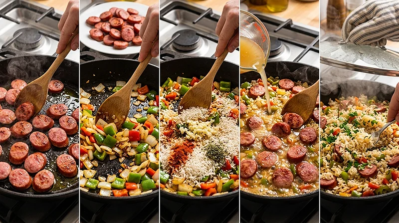 smoked sausage and rice