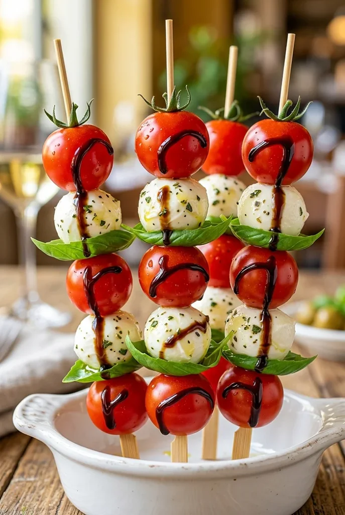 tomato mozzarella skewers