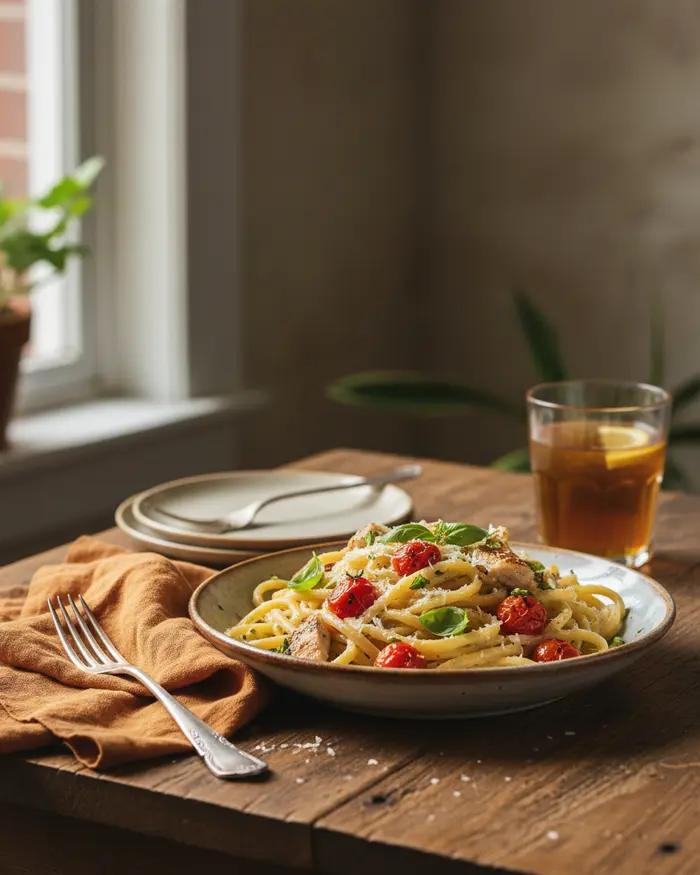 Weeknight Pasta Dinners serving suggestion