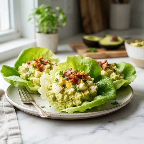 Avocado Egg Salad Lettuce Cups