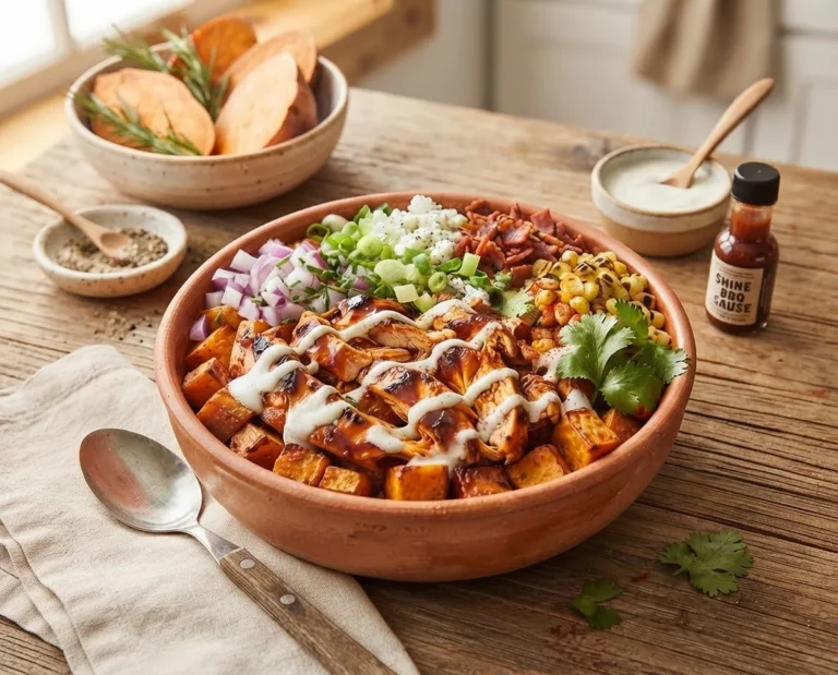 BBQ Ranch Chicken Sweet Potato Bowls