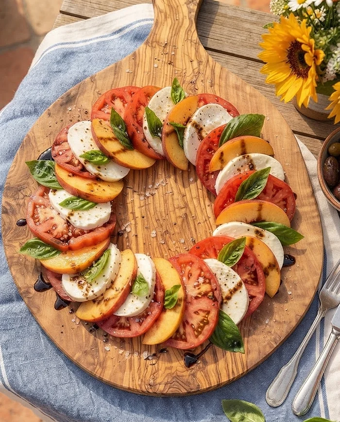 Peach Caprese Salad 4 Basil Peach Salad