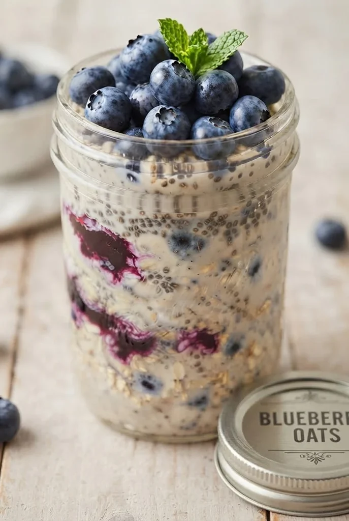 High Protein Blueberry Overnight Oats 4 Blueberry Oatmeal Recipe