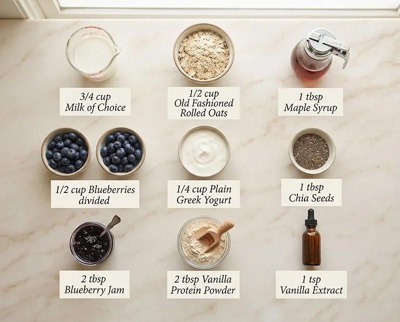 High Protein Blueberry Overnight Oats 2 Blueberry Protein Oats