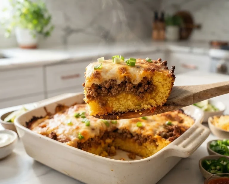Cheddar Cornbread Taco Casserole