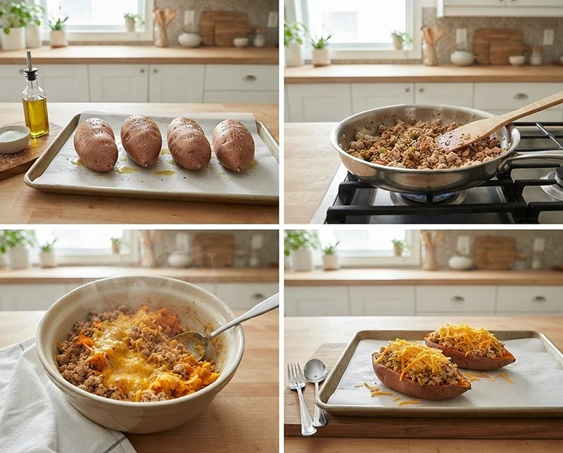 Cheesy Stuffed Sweet Potatoes