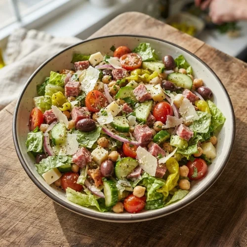 Chopped Italian Salad with Salami