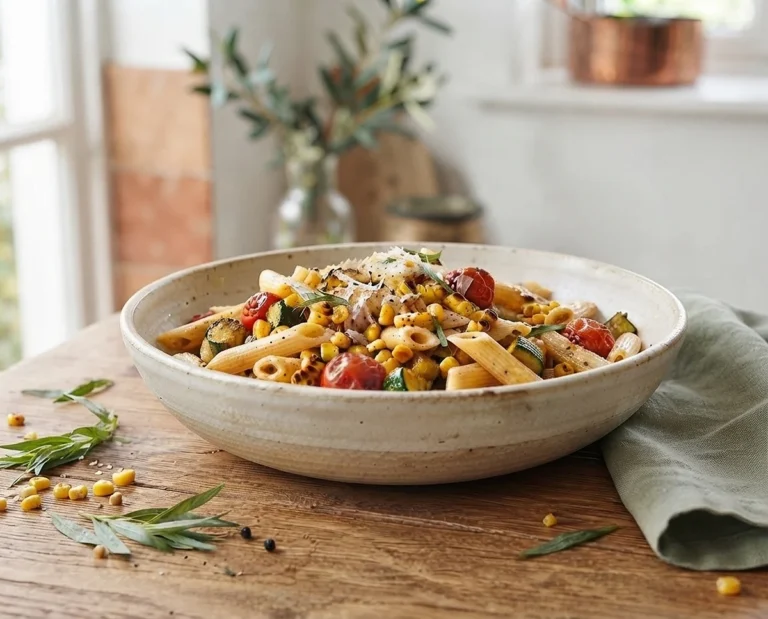 Corn and Zucchini Pasta