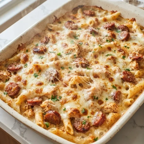 Creamy Cajun Chicken Alfredo Bake