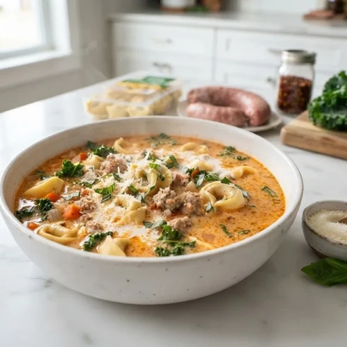Creamy Sausage Tortellini Soup