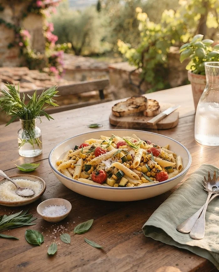 Creamy corn pasta