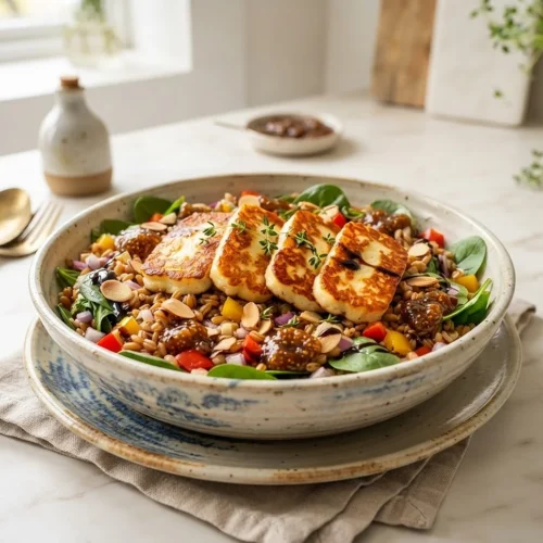 Farro Halloumi Salad 5 Farro Halloumi Salad