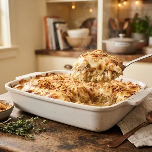 French Onion Chicken Rice Casserole