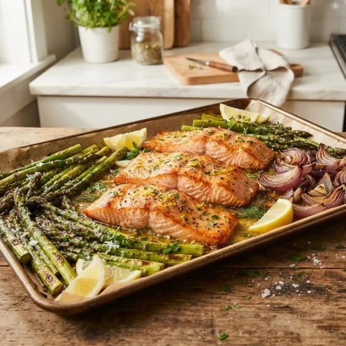 Garlic Butter Salmon & Asparagus Sheet Pan 5 Garlic Butter Salmon & Asparagus Sheet Pan