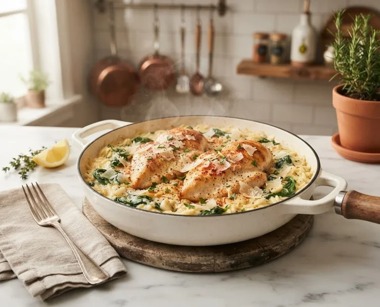 Garlic Parmesan Chicken Dumpling Skillet
