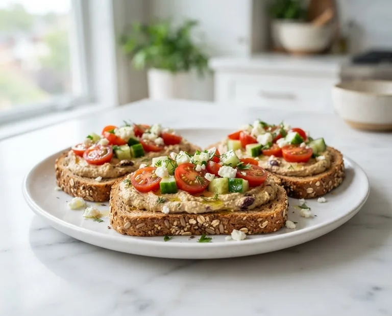 Greek Inspired Hummus Toast