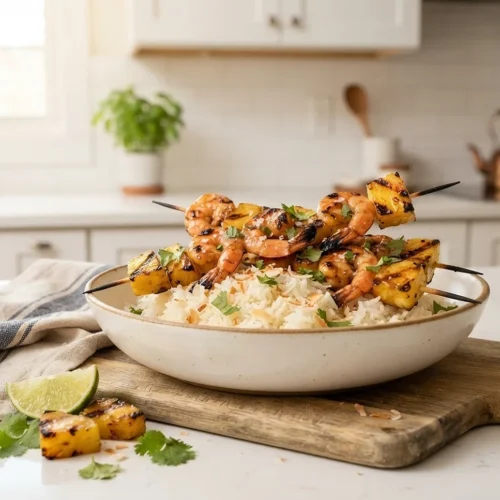 Grilled Shrimp & Pineapple Skewers