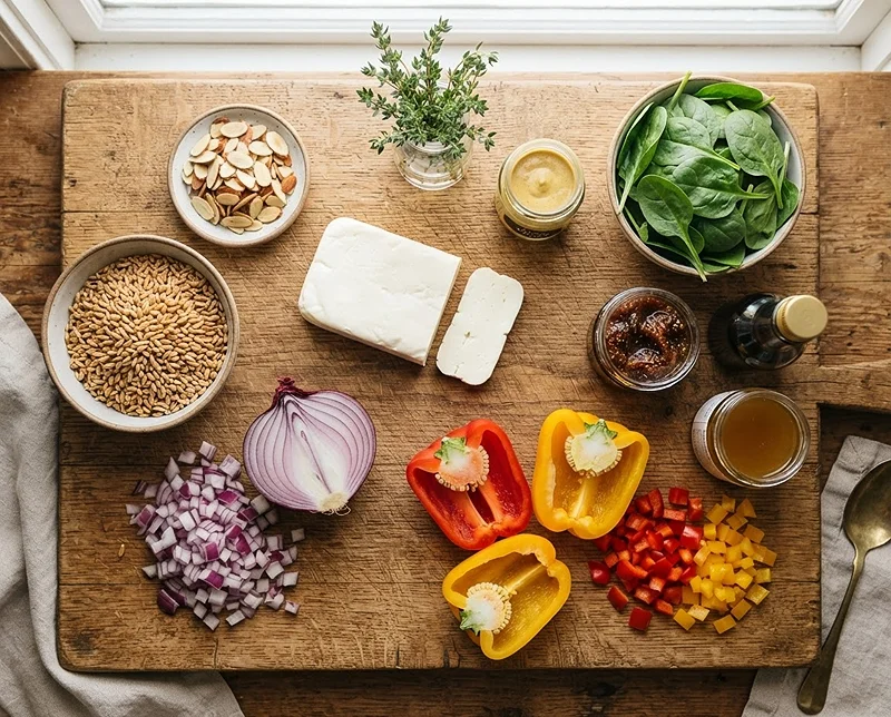 Farro Halloumi Salad 2 Healthy Grain Salad