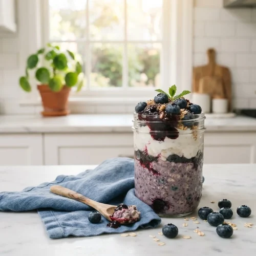 High Protein Blueberry Overnight Oats 5 High Protein Blueberry Overnight Oats