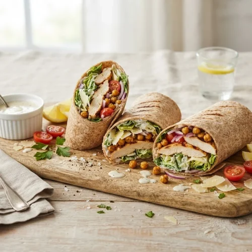 High-Protein Chicken Caesar Wraps