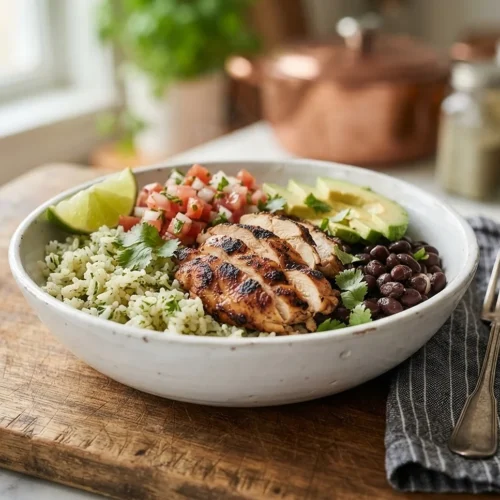 High Protein Chicken Taco Lunch Bowls