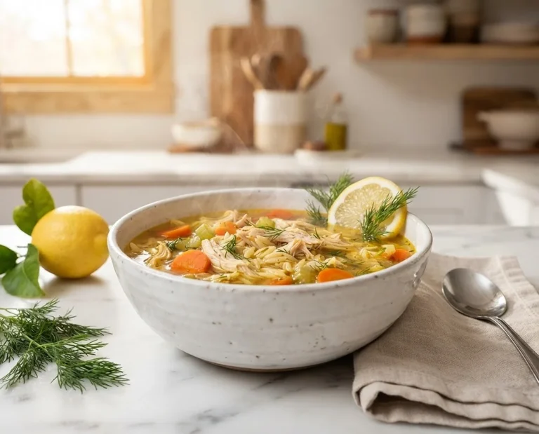 Lemon Chicken Orzo Soup