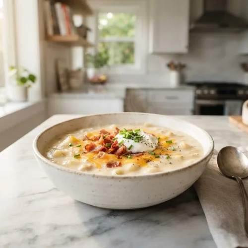 Loaded Baked Potato Soup with Chicken
