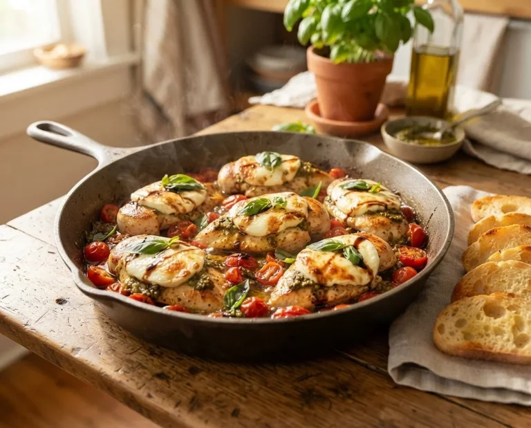 No-Oven Caprese Chicken Skillet