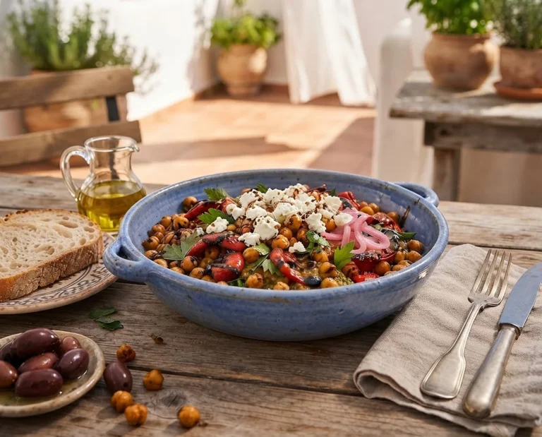 Roasted Pepper Pesto Chickpea Salad