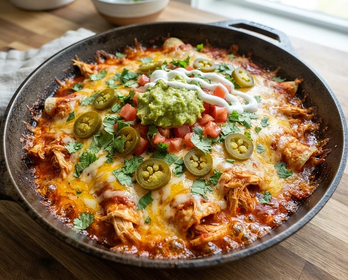 Rotisserie Chicken Enchilada Skillet