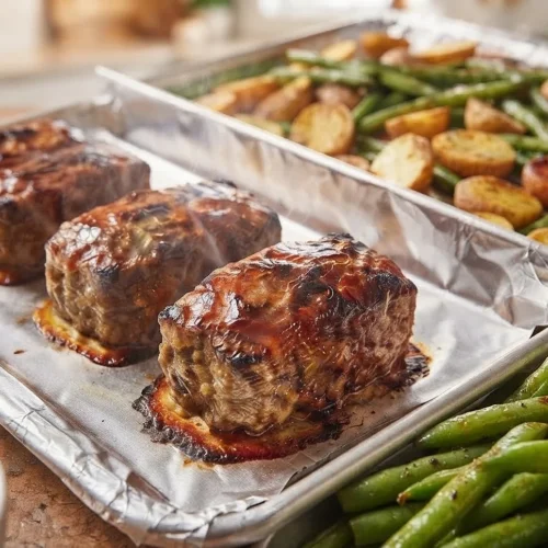 Sheet Pan Teriyaki Meatloaf Minis