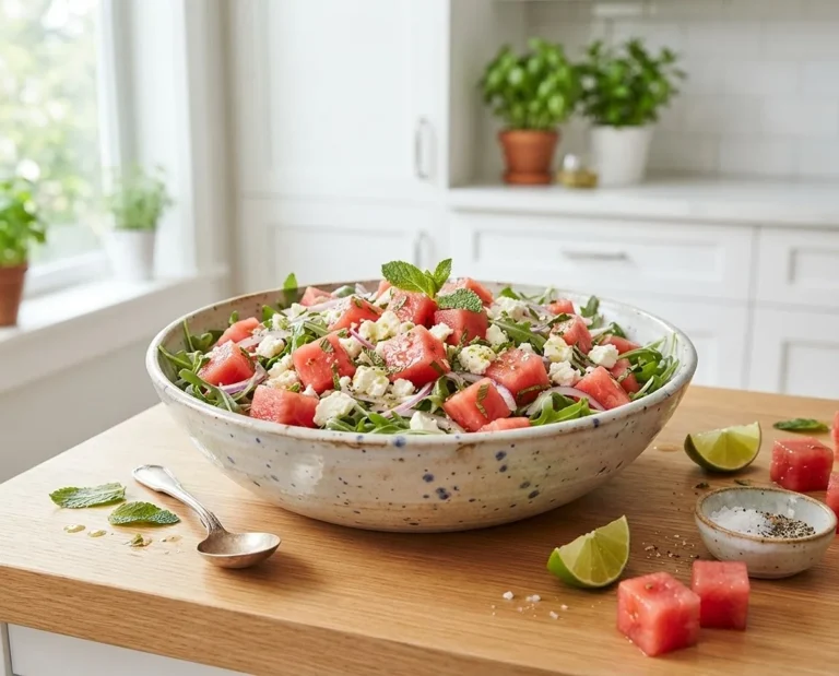 Watermelon Feta Arugula Salad