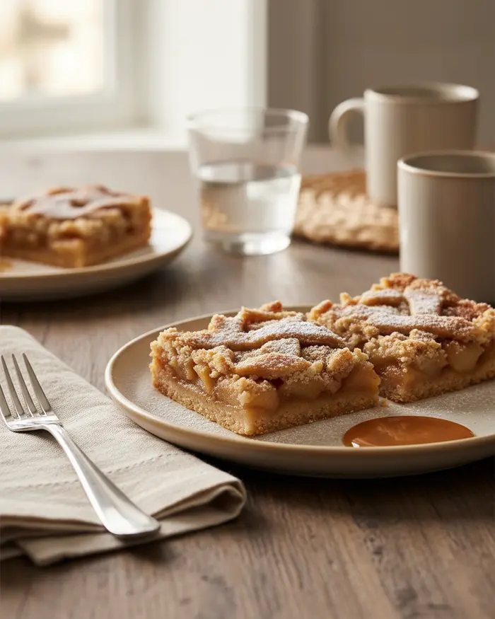 Apple Dessert Bars serving suggestion