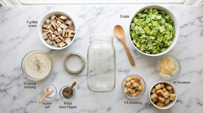 Chicken Caesar Salad Jar 2 caesar salad jars