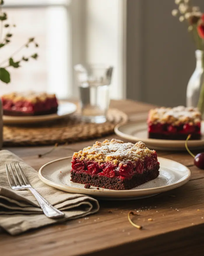 Cherry Bars & Brownies serving suggestion