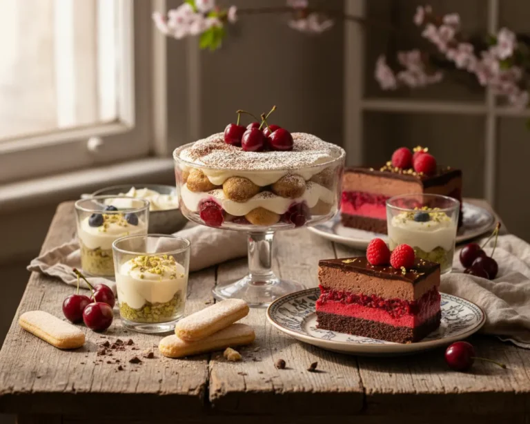 Creamy Cherry Tiramisu & Layered Desserts
