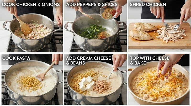 Creamy White Chicken Chili Mac 3 chicken chili mac