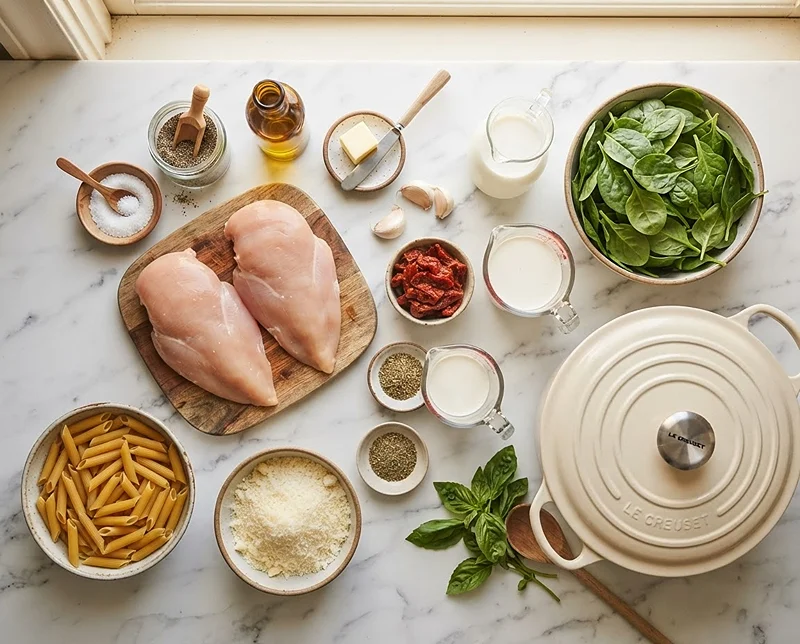 One-Pot Creamy Tuscan Chicken Pasta 2 chicken pasta recipes