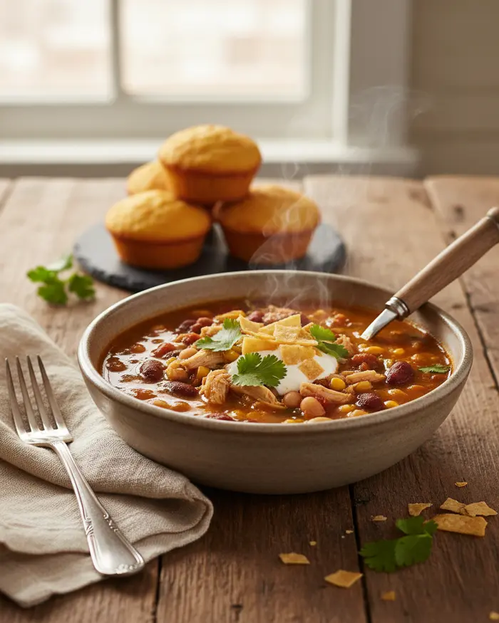 Homemade Chicken Soups & Chili 11 Chicken Soups & Chili serving suggestion